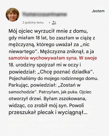 Mój ojciec wyrzucił mnie z domu, gdy dowiedział się, że jestem w ciąży – 18 lat później odwiedził go mój syn